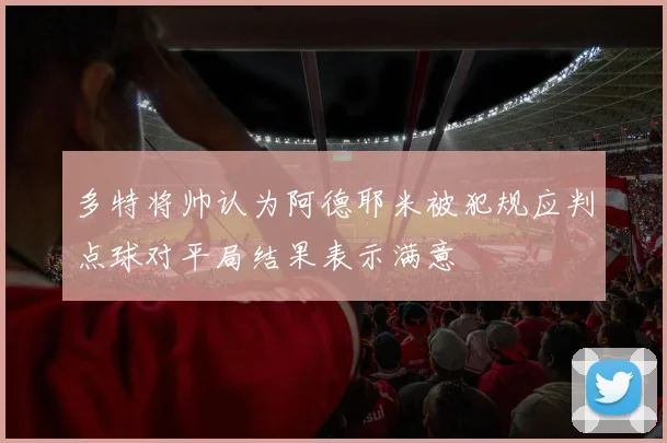 多特将帅认为阿德耶米被犯规应判点球对平局结果表示满意